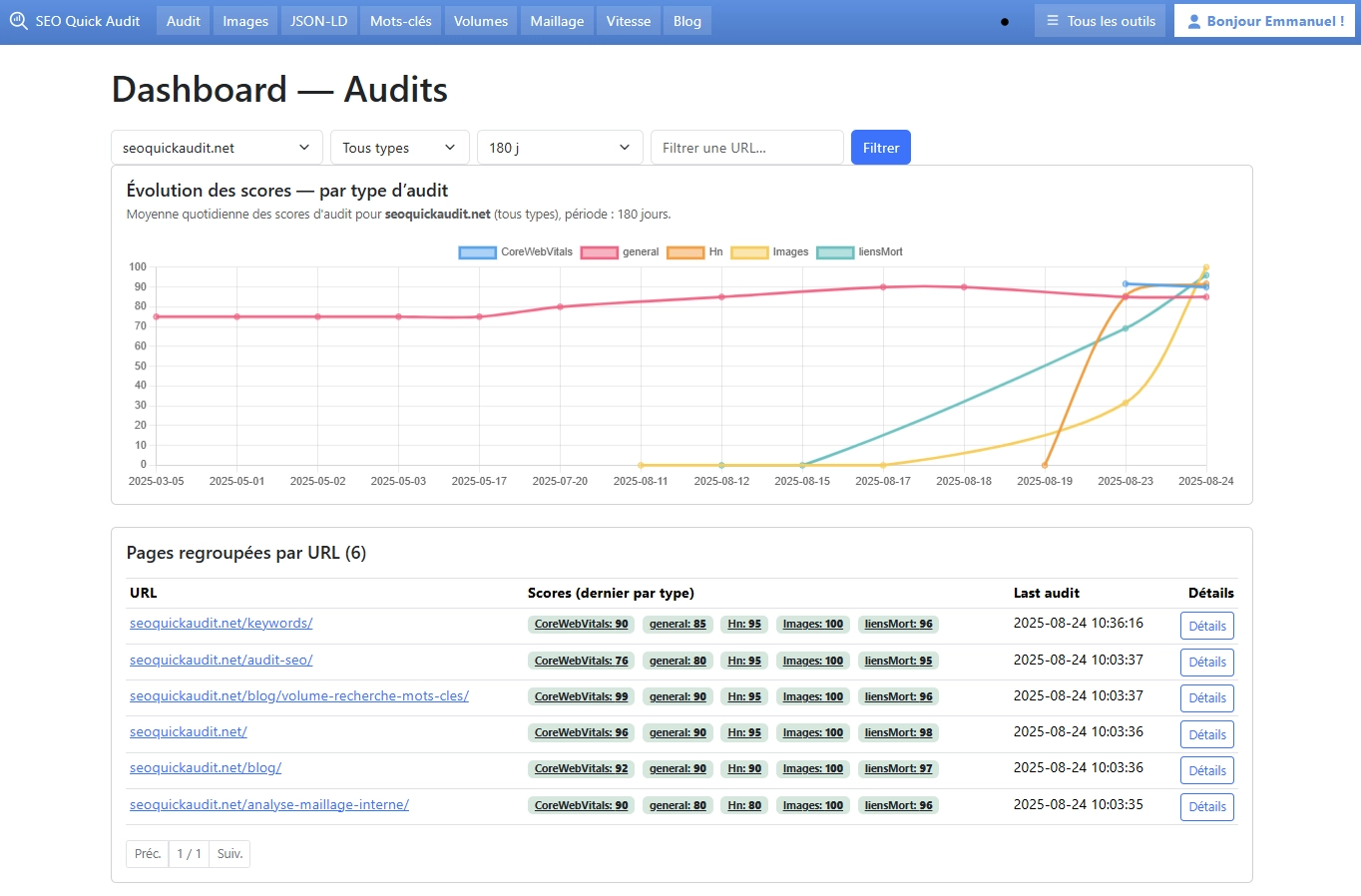 Dashboard SEO Quick Audit
