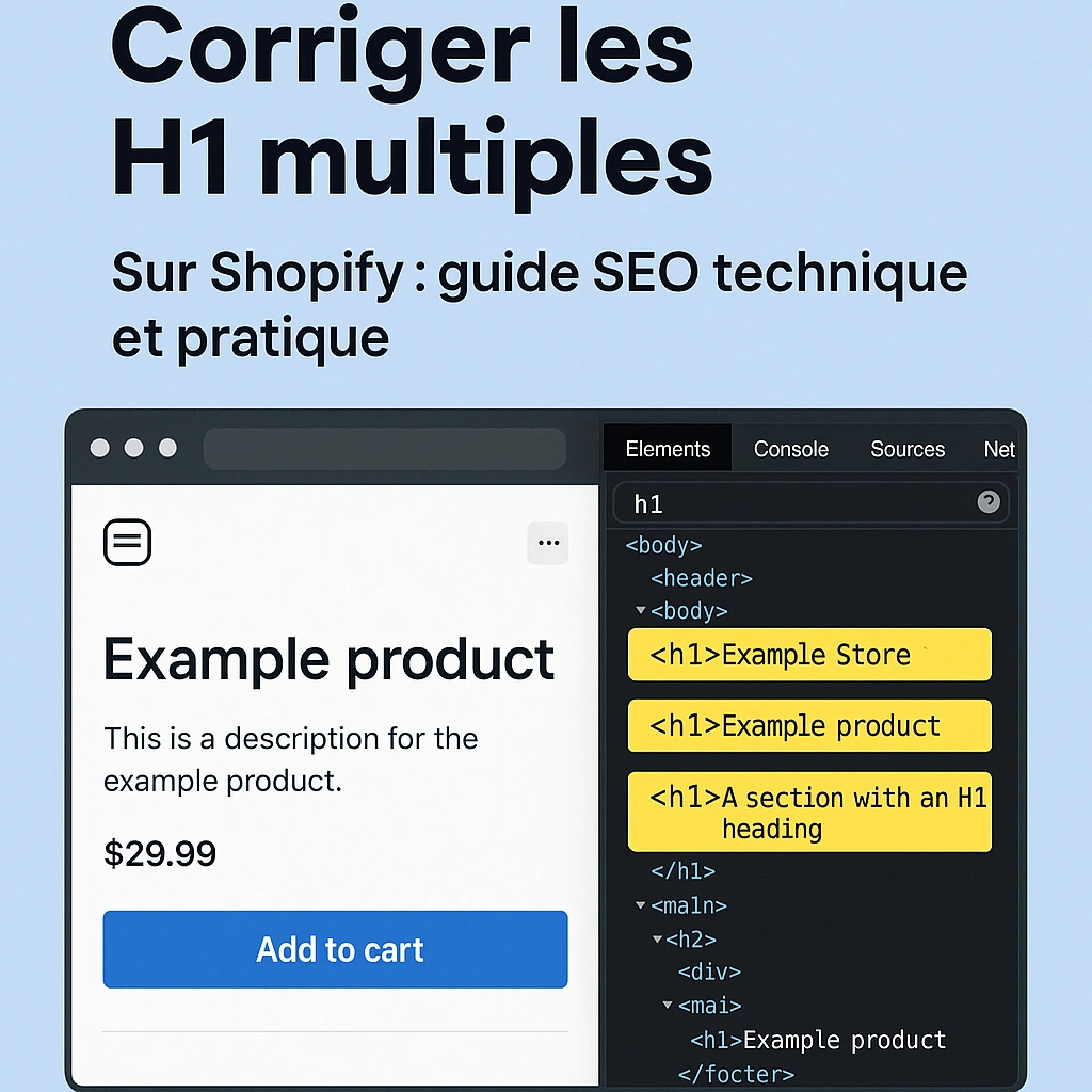 Corriger les H1 multiples sur Shopify : guide SEO technique et pratique